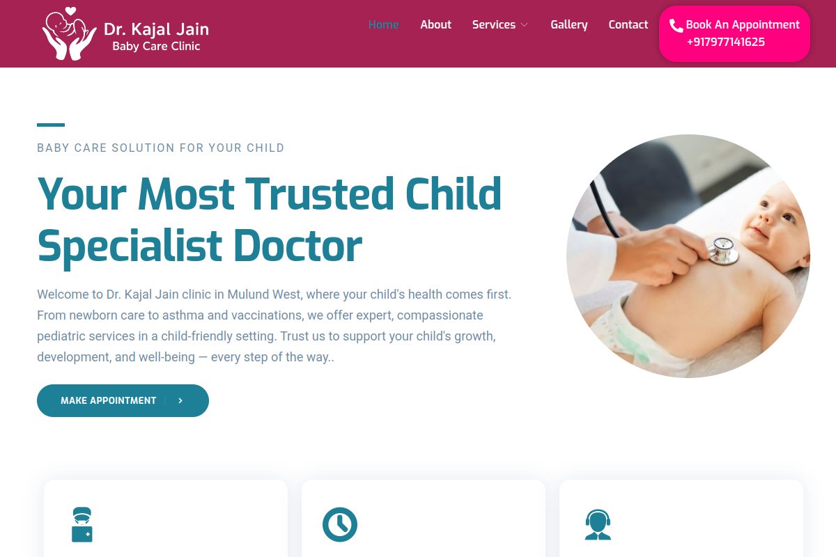 Dr Kajal Jain website screenshot