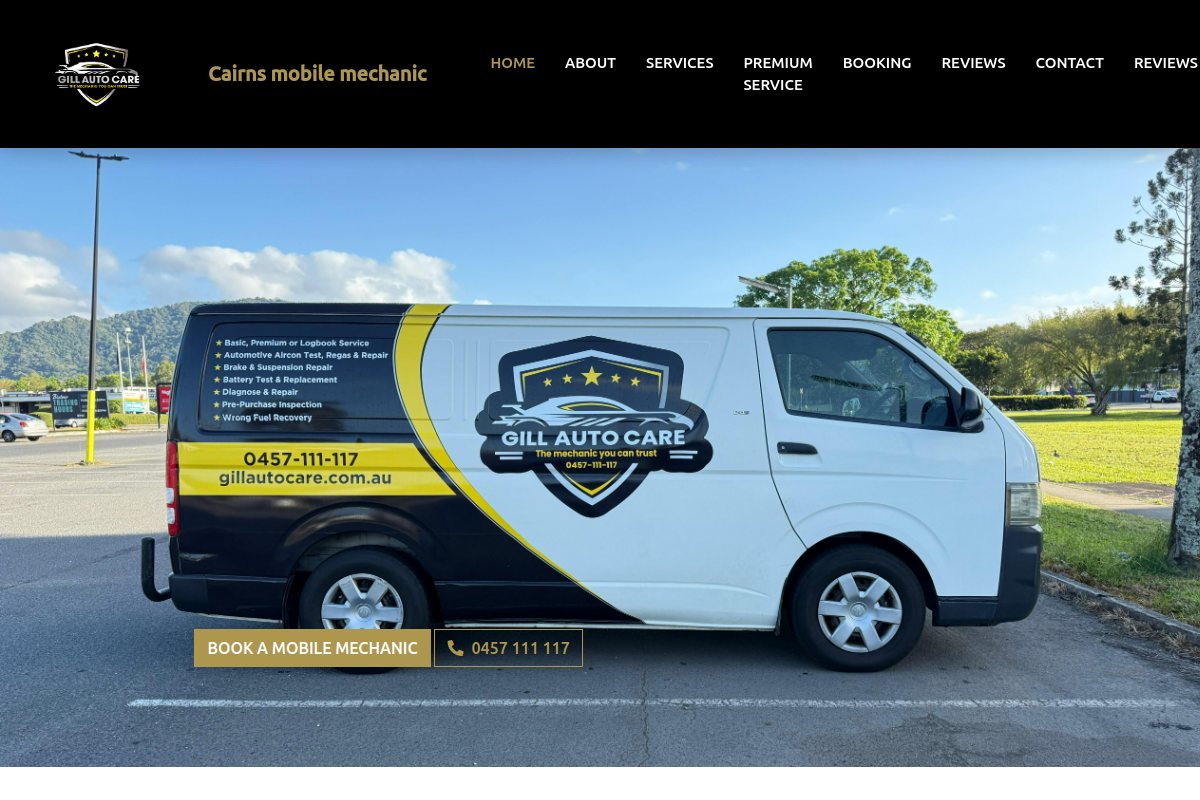 Gill Auto Care website screenshot