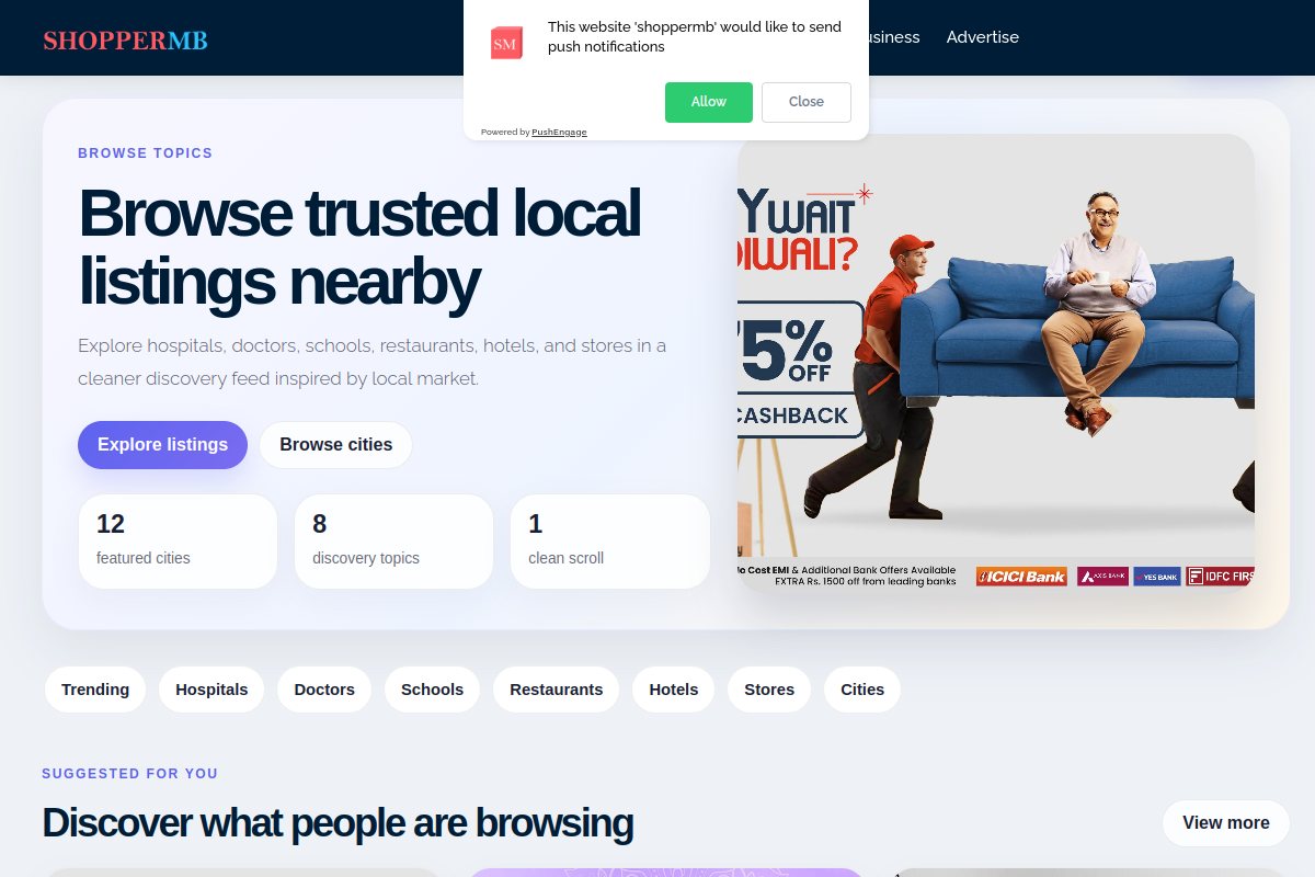 Local discovery and shopping platform interface